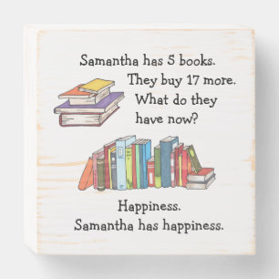 Books = Happiness, Love to Read Wooden Box Sign