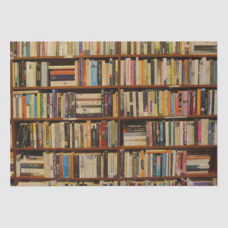 Books in a library pattern tissue paper