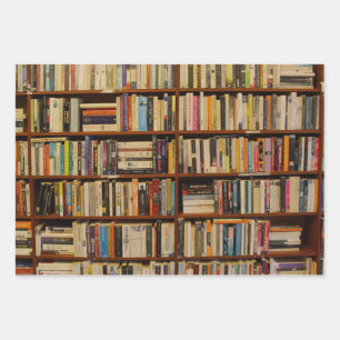 Books in a library  pattern Wrapping Paper