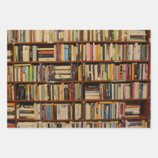 Books in a library  pattern Wrapping Paper