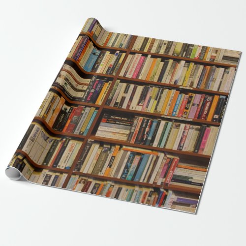 Books in a library  pattern Wrapping Paper