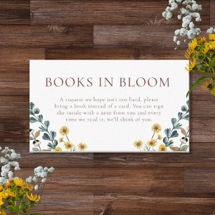 Books in Bloom Baby Shower Enclosure Card