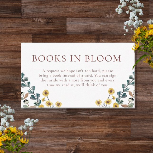 Books in Bloom Baby Shower Enclosure Card (Creator Uploaded)