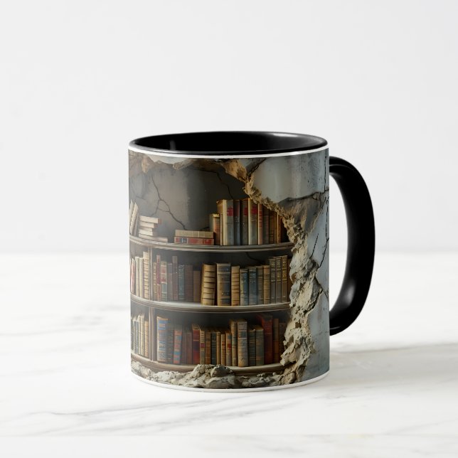 Books in Cave Break 3D Mug Wrap (Front Right)