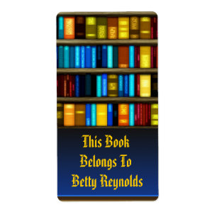 Books In Shelf Bookplate Sticker Labels