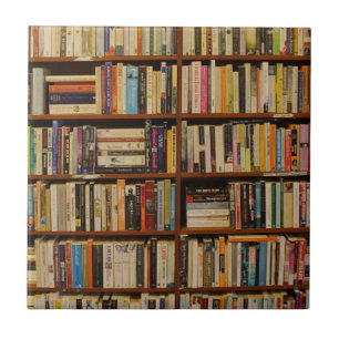 Books in the library ceramic tile