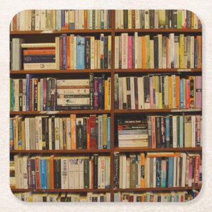 Books in the library Gift Bag Square Paper Coaster