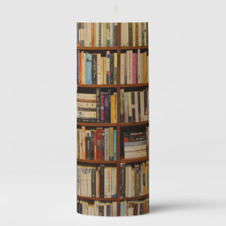 Books in the library  pillar candle