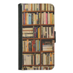 Books in the library  samsung galaxy s5 wallet case