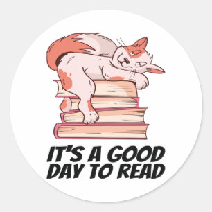 Books - It's A Good Day To Read Classic Round Sticker