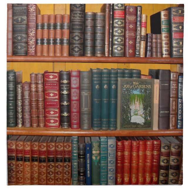 books library bookshelf bookshop cloth napkin (Front)