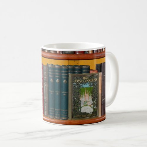 books library bookshelf bookshop coffee mug