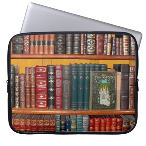 books library bookshelf bookshop laptop sleeve