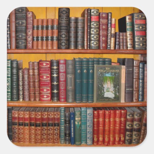 books library bookshelf bookshop square sticker