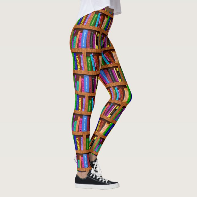 Books Library Bookshelf | Colorful Reading Pattern Leggings (Right)