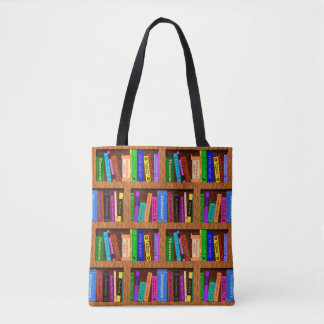 Books Library Bookshelf Pattern for Readers Tote Bag