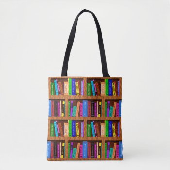 Books Library Bookshelf Pattern For Readers Tote Bag by BookParadise at Zazzle