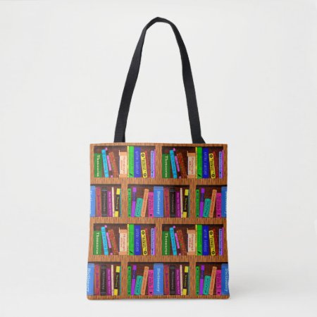 Books Library Bookshelf Pattern For Readers Tote Bag