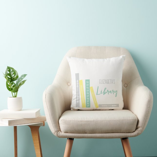 Books Library Throw Pillow (Chair)
