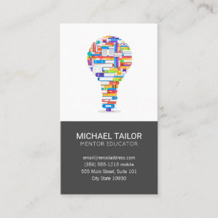 Books Light Bulb Logo Business Card