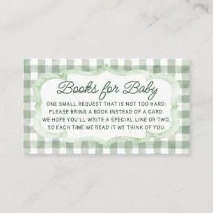 Books Locally Grown Farmer Market Sage Baby Shower Enclosure Card