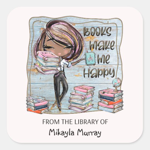 Books Make Me Happy Bookplate