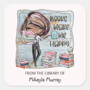 Books Make Me Happy Bookplate