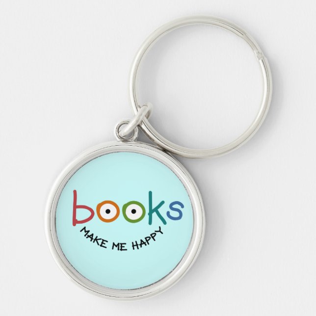 Books Make Me Happy Keychain (Front)