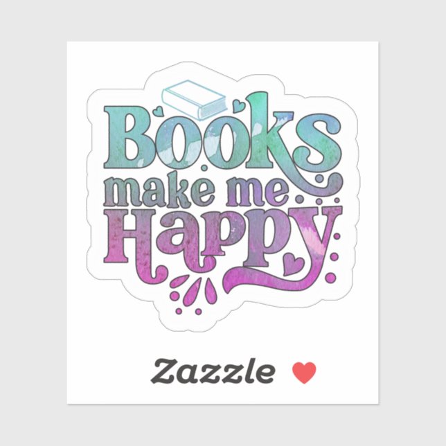 Books Make Me Happy Sticker (Sheet)