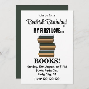 Books My First Love Books Bookish Birthday Invitation