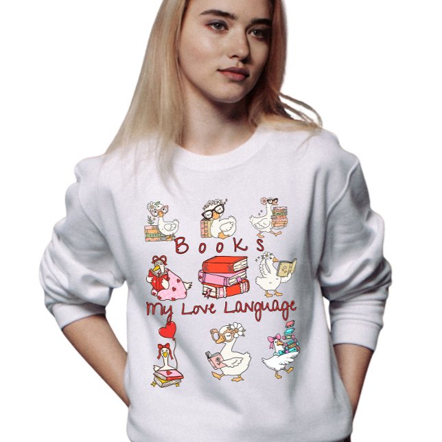 Books, My Love Language Valentine Collage Sweatshirt (Creator Uploaded)