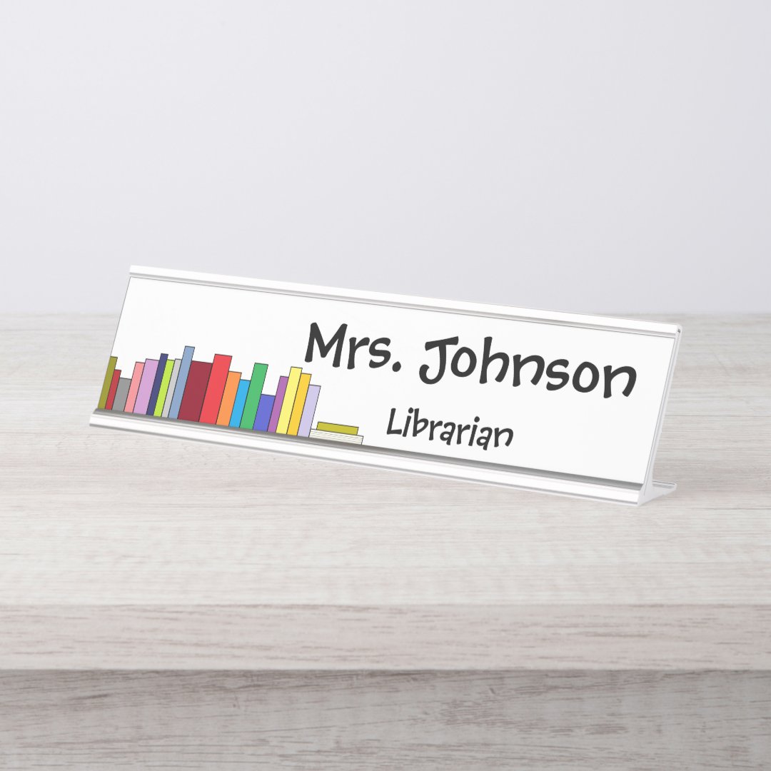 "Books" Name Plate Zazzle