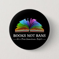 Books Not Bans, LGBTQ+  Pin Button