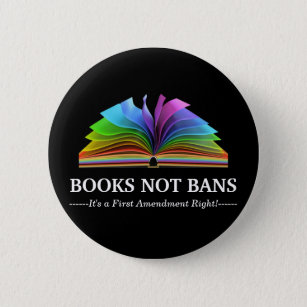 Books Not Bans, LGBTQ+  Pin Button