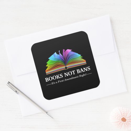 Books Not Bans LGBTQ   Square Sticker