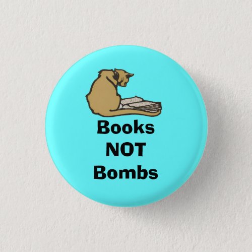 Books Not Bombs Scottish Independence Cat Badge Pinback Button