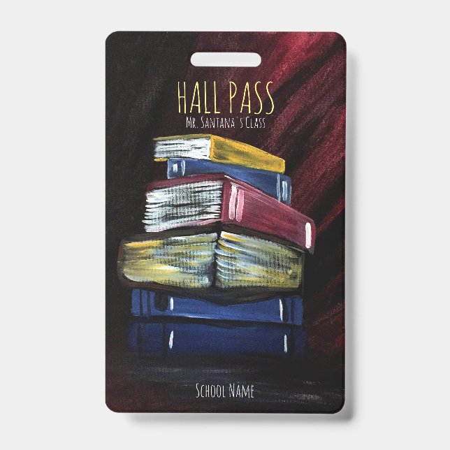 Books Of Knowledge Hall Pass Badge (Front)