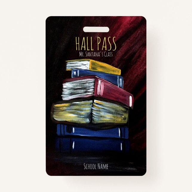 Books Of Knowledge Hall Pass Badge (Front)