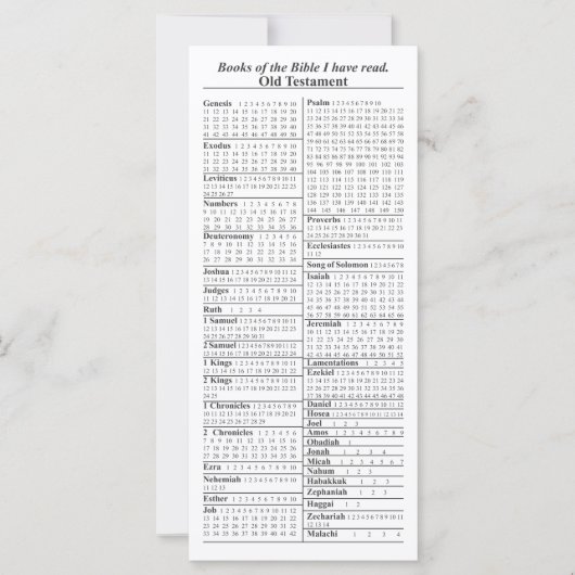 Books of the Bible check off list (Front)