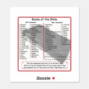 Books Of The Bible Check Off Sticker by Lynnes_creations at Zazzle