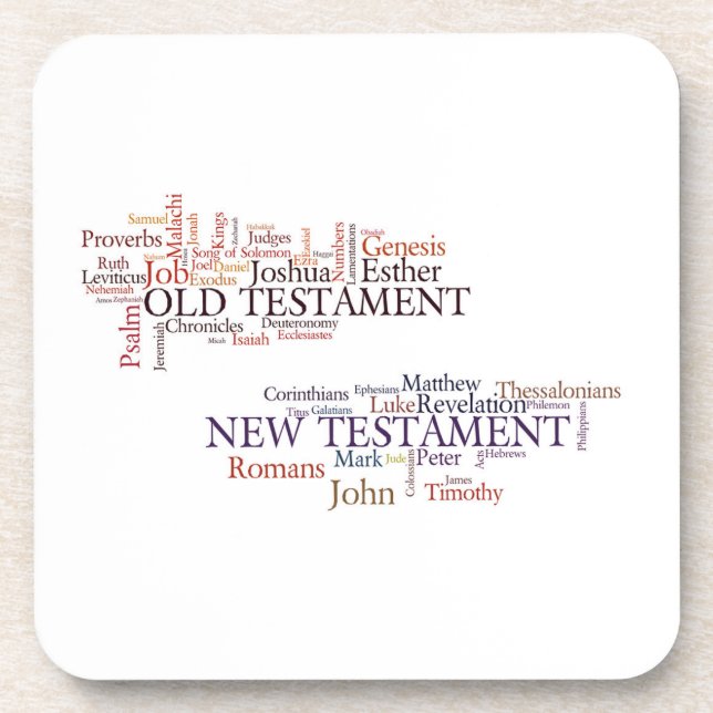 Books of the Bible Hard plastic coaster (Front)
