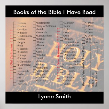 Books Of The Bible I Have Read Poster- Personalize Poster