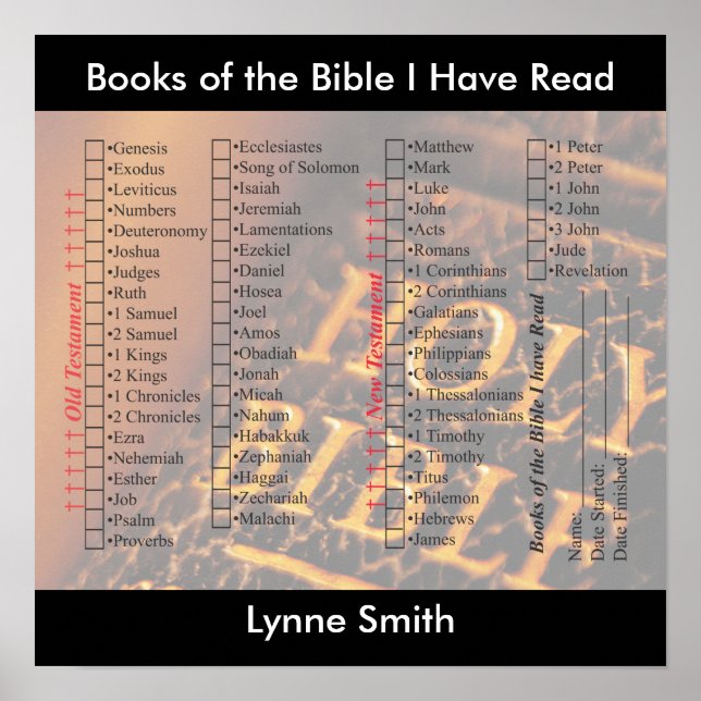 Books of the Bible I Have Read Poster- Personalize Poster (Front)