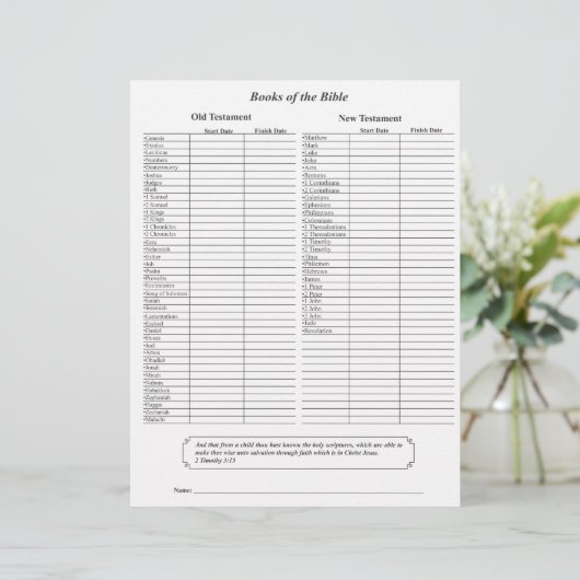 Books of the Bible Page (Standing Front)