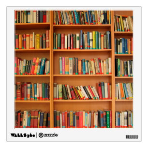 Books on Bookshelf Background Wall Decal
