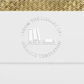 Books On Shelf “from The Library Of” Name Monogram Embosser by ItsMyPartyDesigns at Zazzle