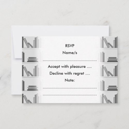Books on Shelf. Monochrome. Personalized Invites