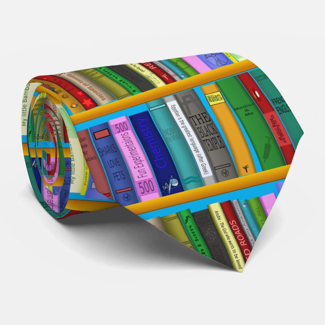 Books on Shelves Thunder_Cove Neck Tie (Rolled)