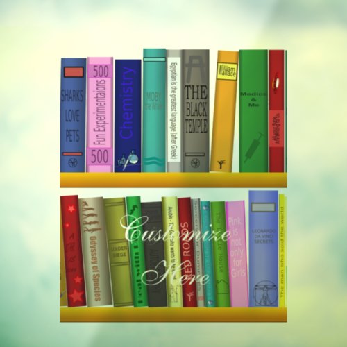 Books on Shelves Thunder_Cove  Window Cling