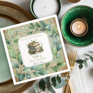 Books Our Next Chapter Begins Baby Shower Napkins